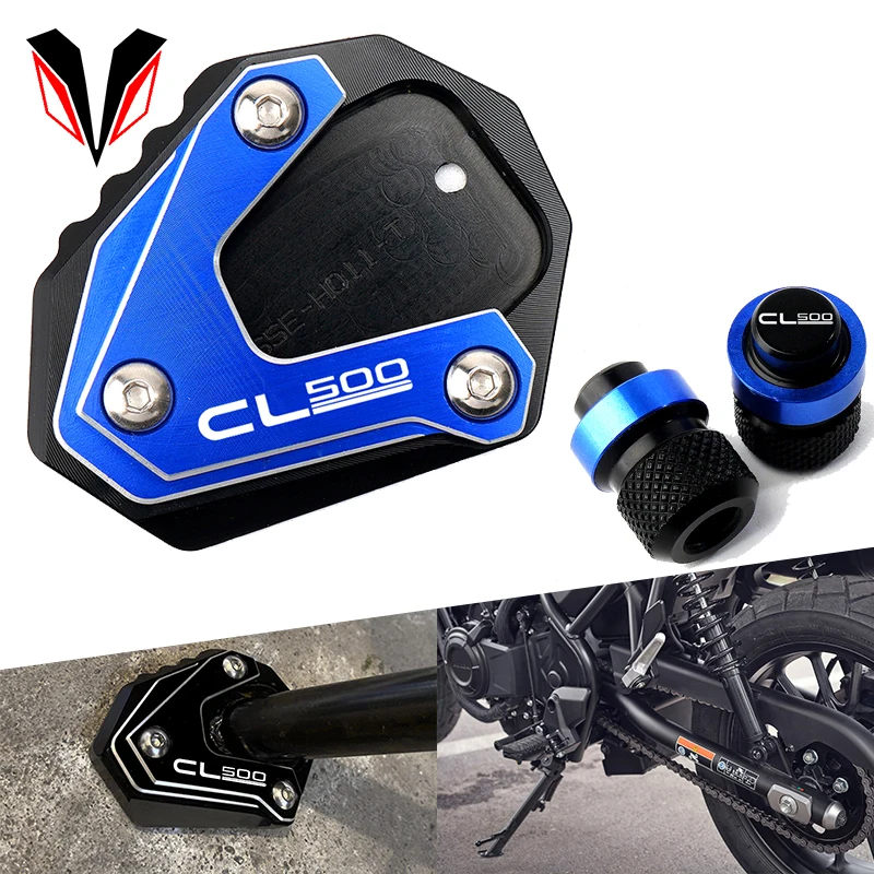 

Kickstand For HONDA CL500 CL 500 2023 Motorcycle CNC Aluminum Foot Side Stand Extension Pad Wheel Tire Valve Caps Accessories