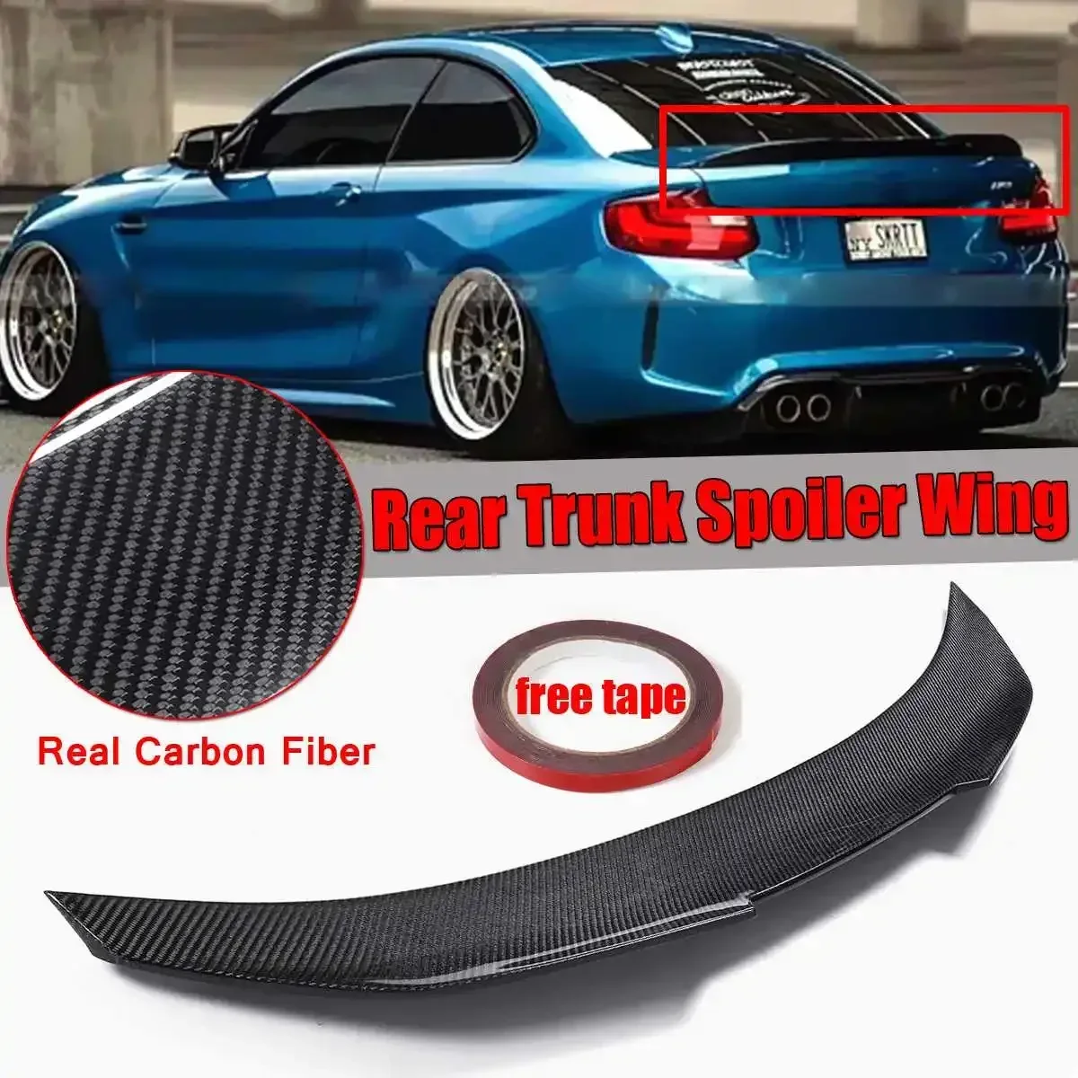 Psm Style Per Bmw F22 Real Carbon Fiber Car Trunk Wing Per Bmw F22 M235I F87 M2 2014-2021 Car Rear Lip Wing Spoiler Body Kit