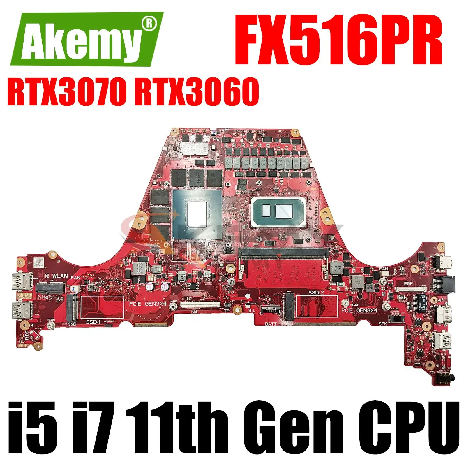FX516PR Mainboard For ASUS TUF Dash F15 FX516PRHN002T i511300H l i711370H CPU Laptop