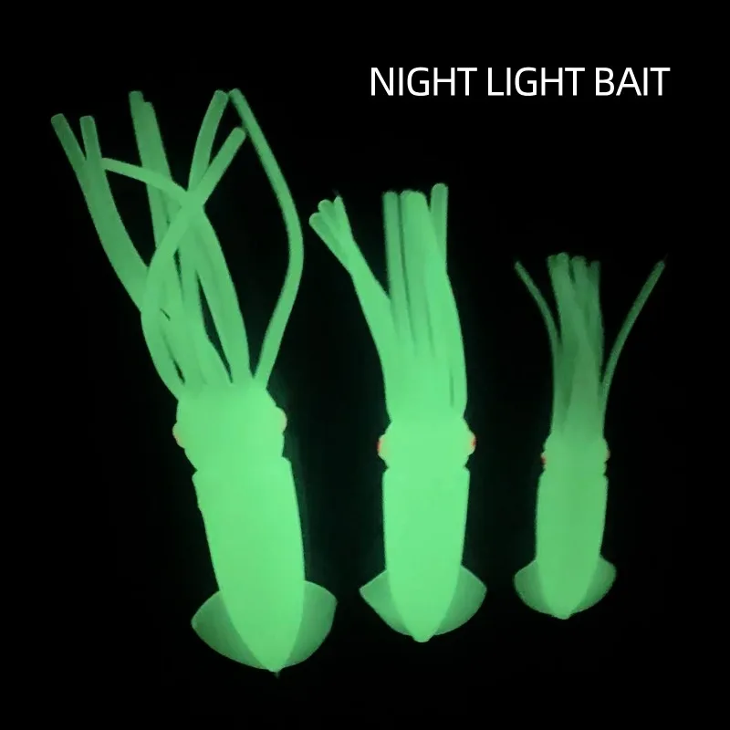12 15 18CM Soft Squid Fishing Trolling Lure 11g 20g 33g Luminous Squid Jig Wobblers Bait For Sea Fishing Boat Rockfishing fishing lure