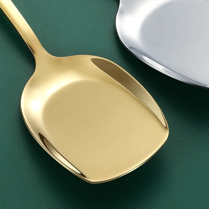 2pcs Stainless steel serving spoon household tableware restaurant hotel serving spoon large