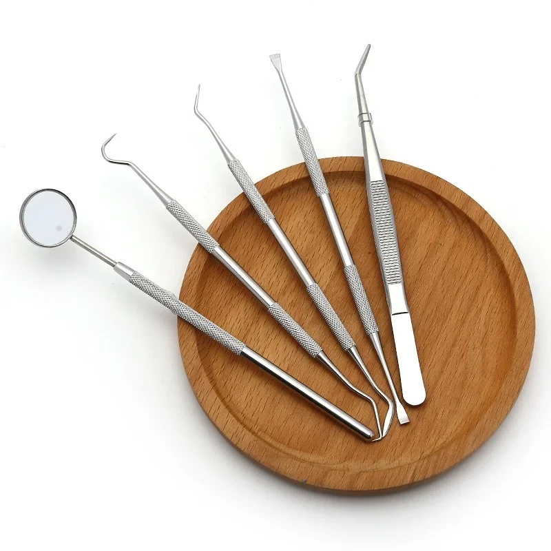 

Mouth Mirror Tweezers Elbow Probe Teeth Cleaning Whitening Dentistry Tools Set