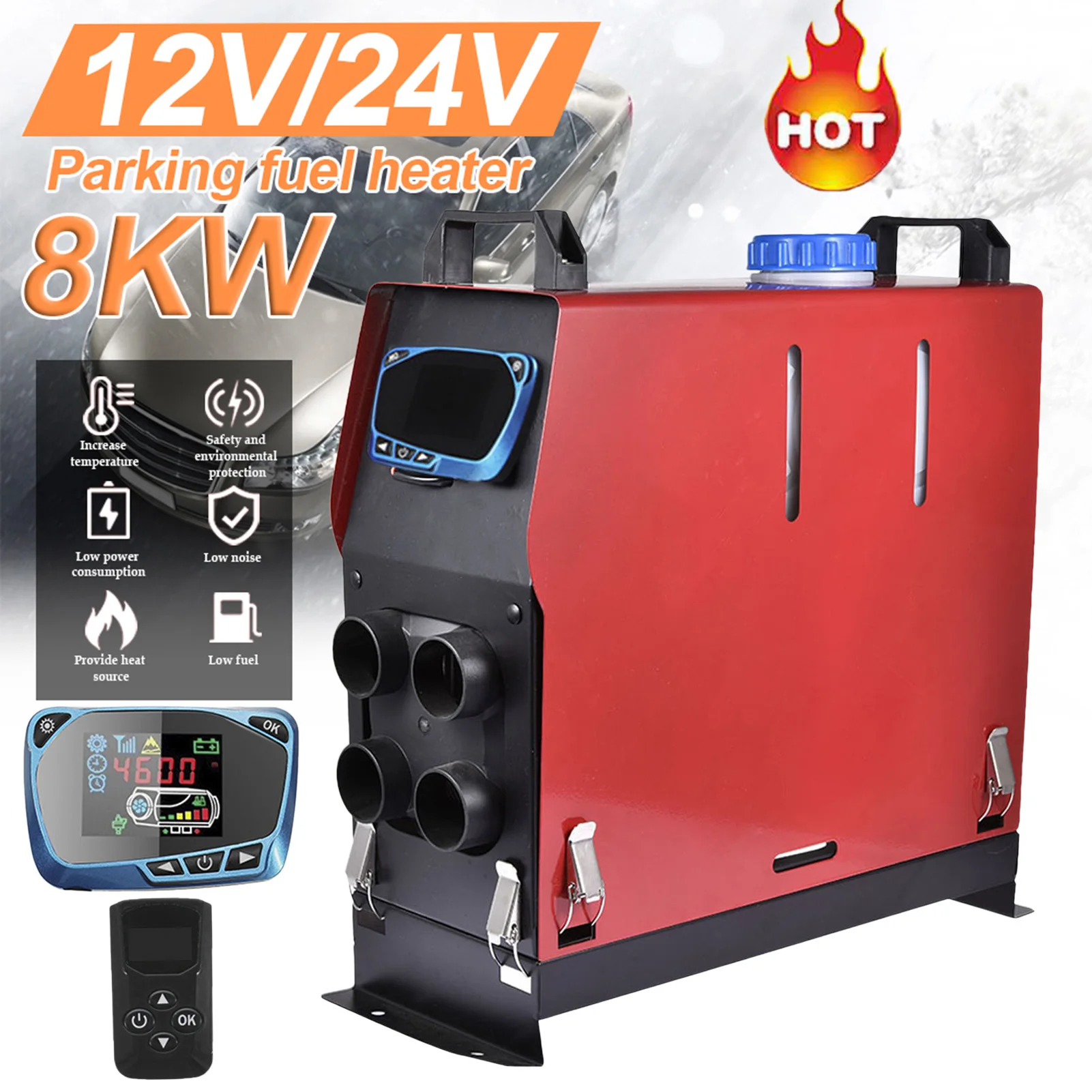 

Parking Fuel Heater Set 5KW 12V / 24V All InAir Car Heater With Remote Control For Car Truck Bus Warmer