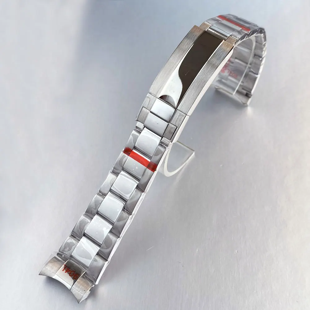 Silver Stainless Steel Jubilee Watch Strap Bracelet, 20mm Width, with Glide Lock Clasp