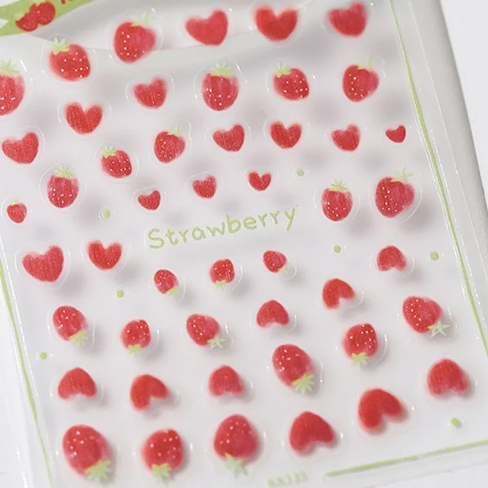 Vibrant Kawaii Apple Nail Art Stickers - Sweet & Cute Self-Adhesive Decals