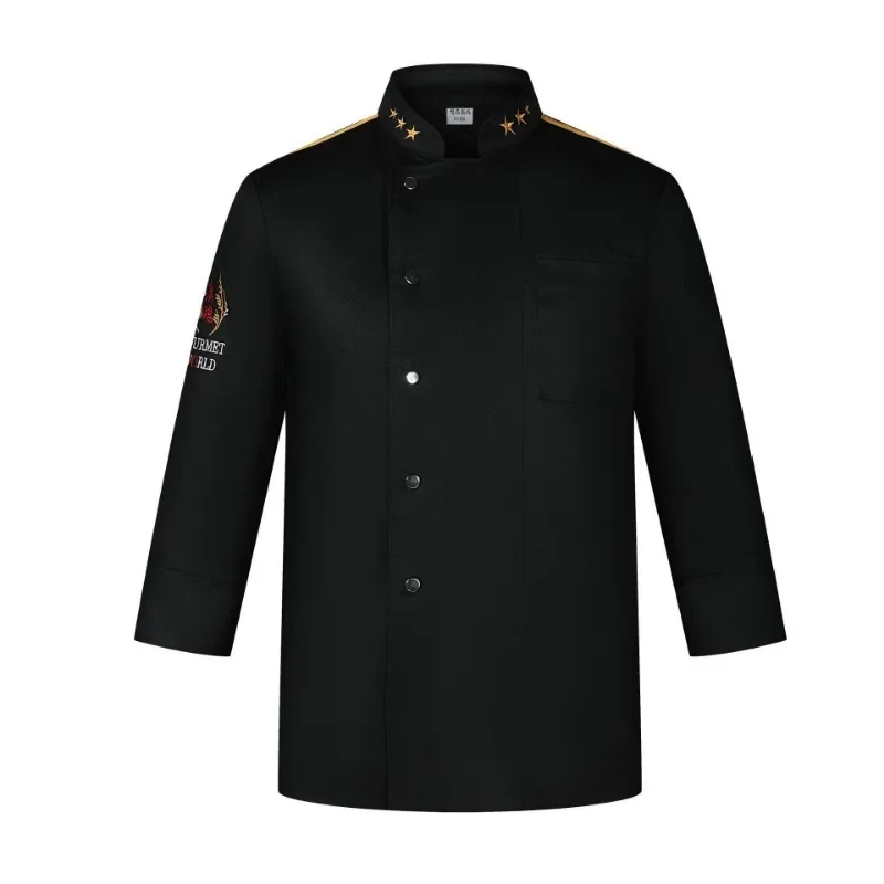 Chef Uniform Work Clothes Long-sleeved Autumn and Winter Kitchen Clothing for Men and Women Chinese Western Catering Hotel Chef Clothing