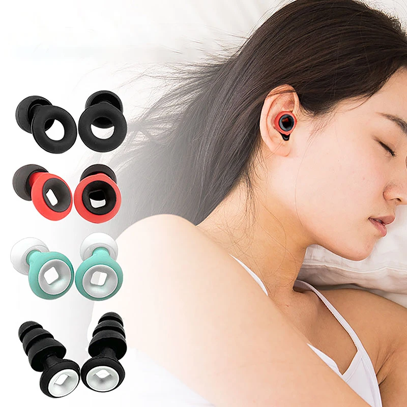 

Silicone Sleeping Ear Plugs Sound Insulation Protection Ear Anti-Noise For Travel Study Noise Reduction Swimming Waterproof