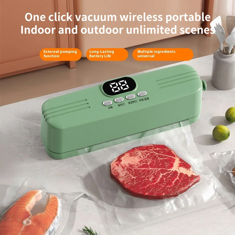 Wireless Vacuum Sealer For Fresh-keeping Small Household Wet Dry Laminator Food Laminator Vacuum Reticulated Vacuum Valve Bag