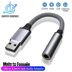 Universal USB to 3.5mm Audio Adapter with External Stereo Sound Card (USB to 3.5mm)