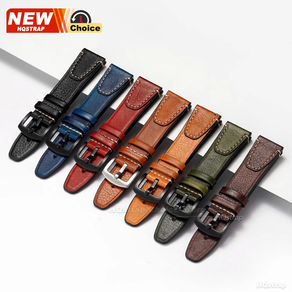 Genuine Vintage Leather Quick Release Watch Strap - Retro Bracelet