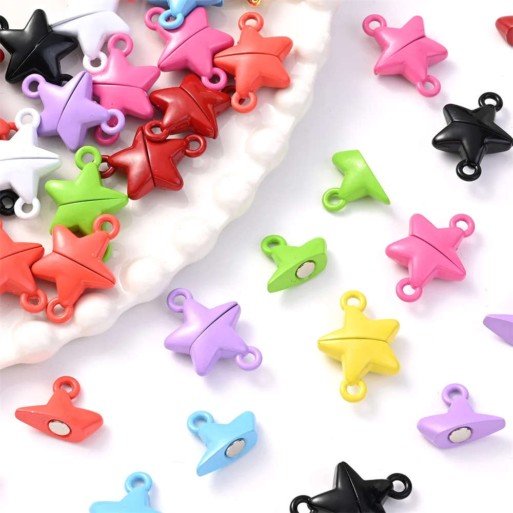 5 Paia Di Fermagli Magnetici A Forma Di Stella Per Gioielli Fai Da Te - Chiusure Colorate Per Bracciali E Collane - Forza Magnetica E Rottura Di Sicurezza