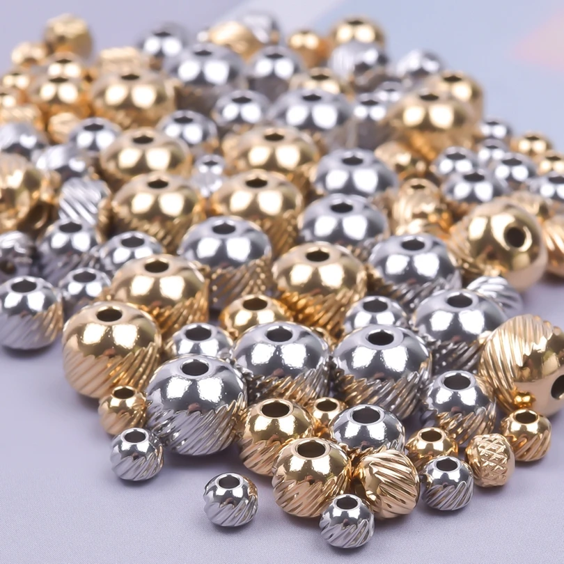 

10/20/30/50pcs Wholesale Twill Small Hole Spacer Beads For Jewelry Making Supplies Metal Accessories Cuentas Para Hacer Pulseras