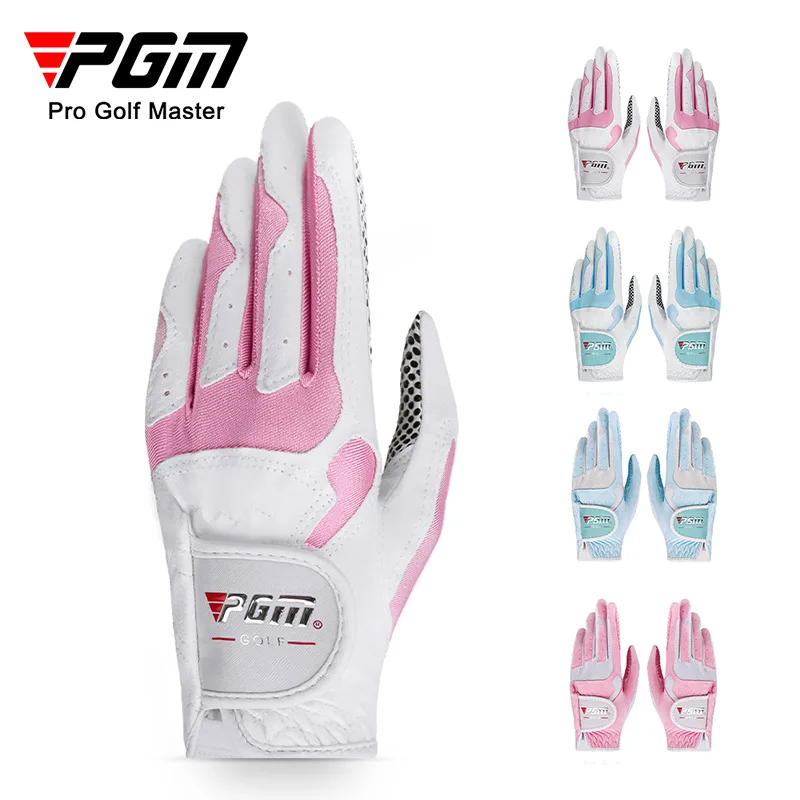 

PGM Women's Golf Gloves Left Hand Right Hand Sport High Quality Nanometer Cloth Golf Gloves Breathable Palm Protection ST018