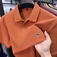 Polo homme de luxe en coton 100% pour l'été, imprimé sur le col, manches courtes, t-shirt décontracté et professionnel, vêtement respirant pour homme 3