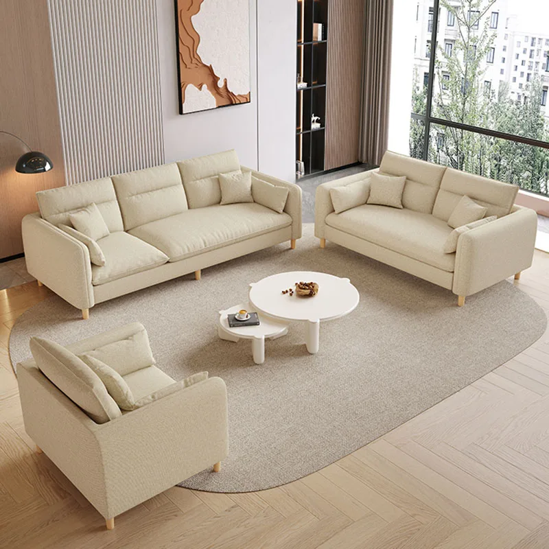 

Combination Modern Sofa Fabric Sponge Loveseat Reading Sofa European Natural Sillon Relax Reclinable Para Salon Home Furniture