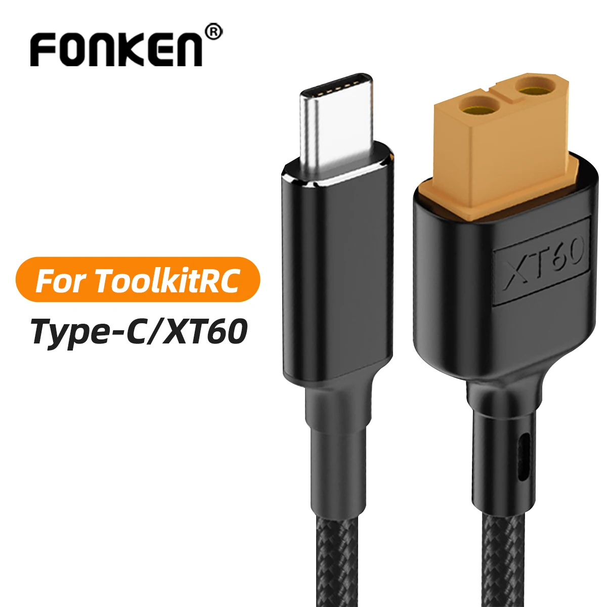 Fonken USB C to XT60 Adapter Cable to Type-C Fast Charging Cable for RC Lipo Battery Quadcopter Multicopter Aeromodelling 100CM