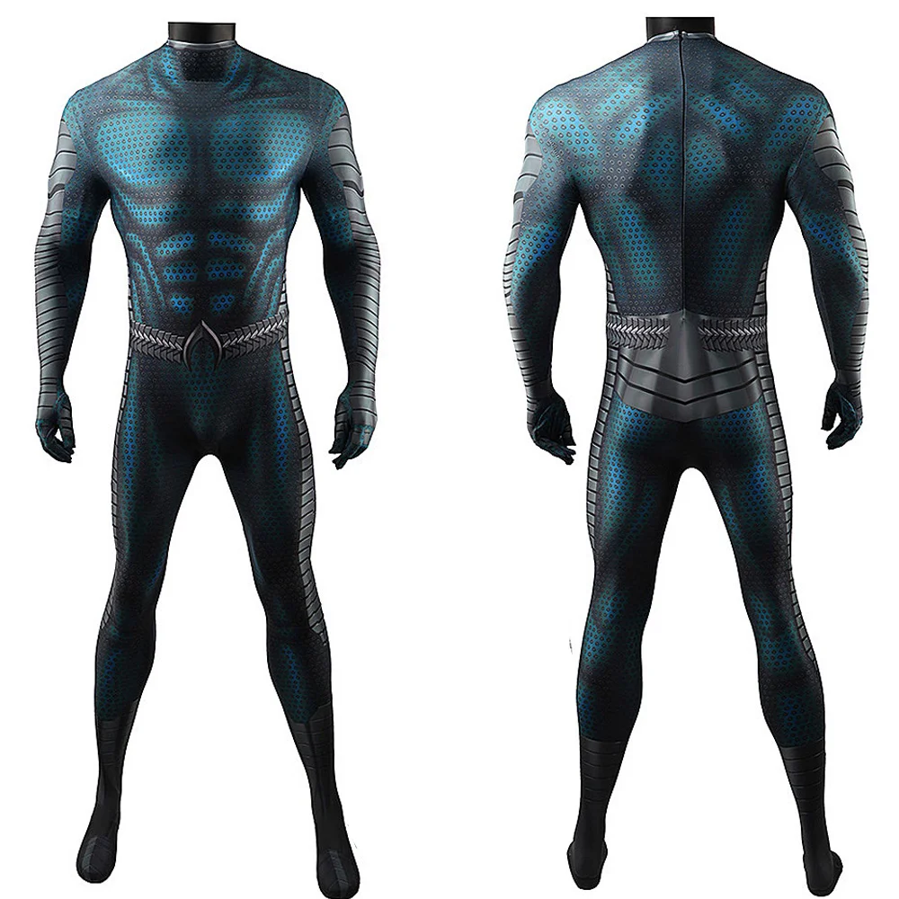 Aquaman 2 Costume Cosplay Verde Supereroe Arthur Curry 3D Stampato Tute In Spandex Costume Di Halloween Aquaman Zentai Abiti Per Adulti