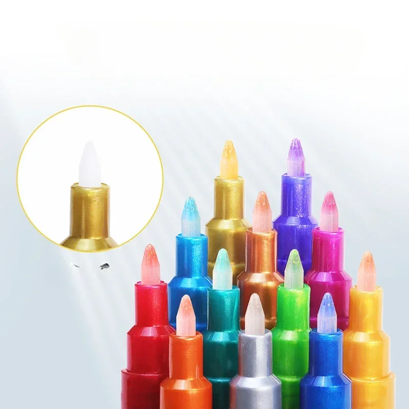 아크릴 글리터 페인트 마커 펜, 바위 나무 캔버스 세라믹 신발 페인팅 원단 스크랩북 DIY 공예 카드 만들기