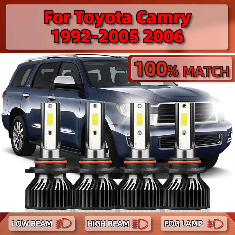 

40000LM Car LED Headlights 9006 HB4 9005 HB3 Auto Headlamp Bulbs 6000K 12V For Toyota Camry 1992-2001 2002 2003 2004 2005 2006