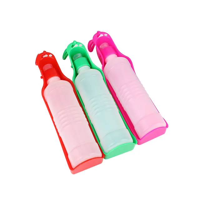 250ml Dog Water Bottle Folding Drinker Plastic Portable Water Bottle Pets Outdoor Travel Drinking Water Feeder Bowl for Dogs 3