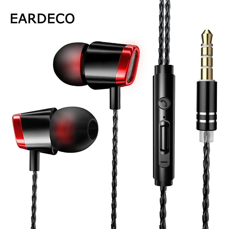 

EARDECO 3.5mm Wired Headphones Earphone Earbuds Sport Bass Mobile Original Inear Bass Phone Headset Headphone With Mic For Phone