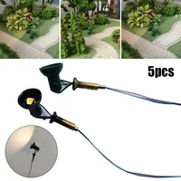 5Pcs LED Flood Light Spotlight Floodlight H0 TT With Pole Building Facades Model Building Floodlights Lamp Decoration Decor Lamp 2