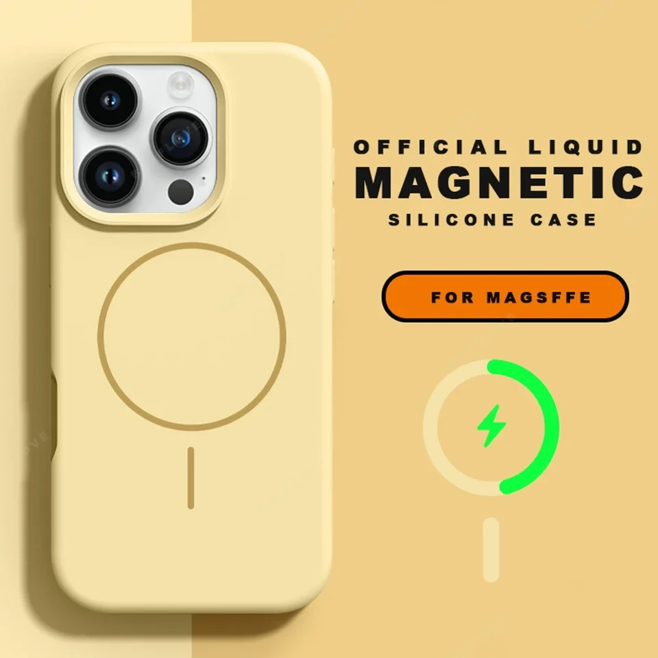 Magnetic Liquid Silicone Lanyard Phone Case with Strap Protector