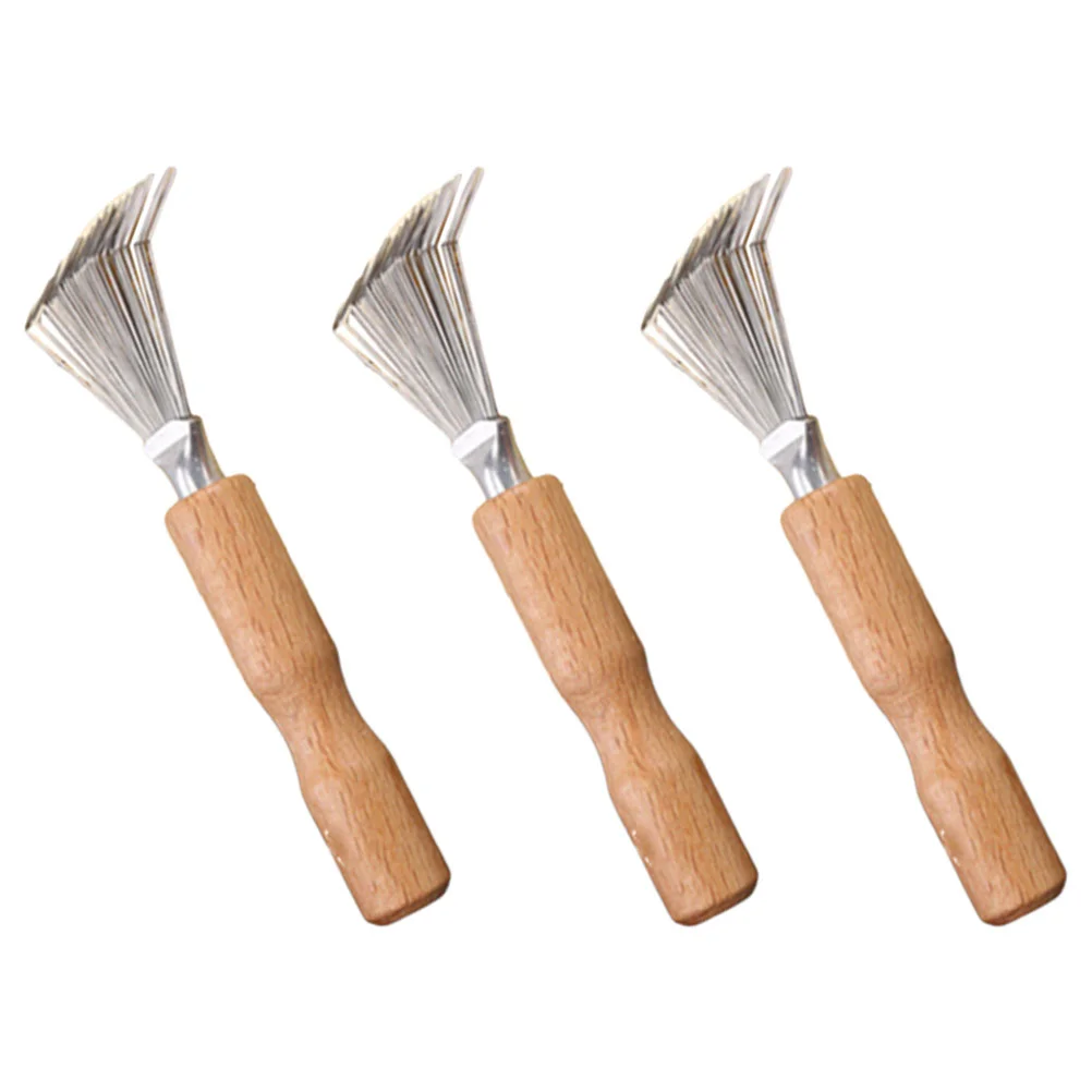 

3 Pcs Epilator Brush Comb Cleaning Airbag Hairbrush Cleaner Wooden Tool Remover