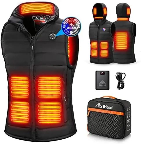 

Women's Heated Vest with Battery Pack, Heated Vest Women with Retractable Heated Hood Washable Heated Jackets for Women