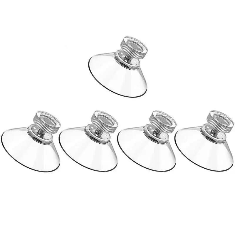 5Pcs 32/41/53mm Glass Sucker Wall Hanger Suction Pads with Thread M4 Clear Screw Hooks Suction Cup Toothbrush Holder for Window