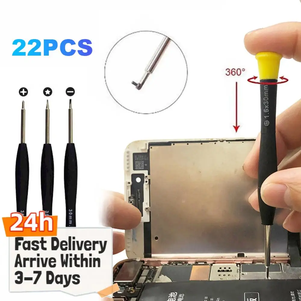 22 in 1 Pry Opening Screwdriver Set Mobile Phone Repair Screwdriver Set Smartphones Repair Tool Set for iPhone Laptop Computer