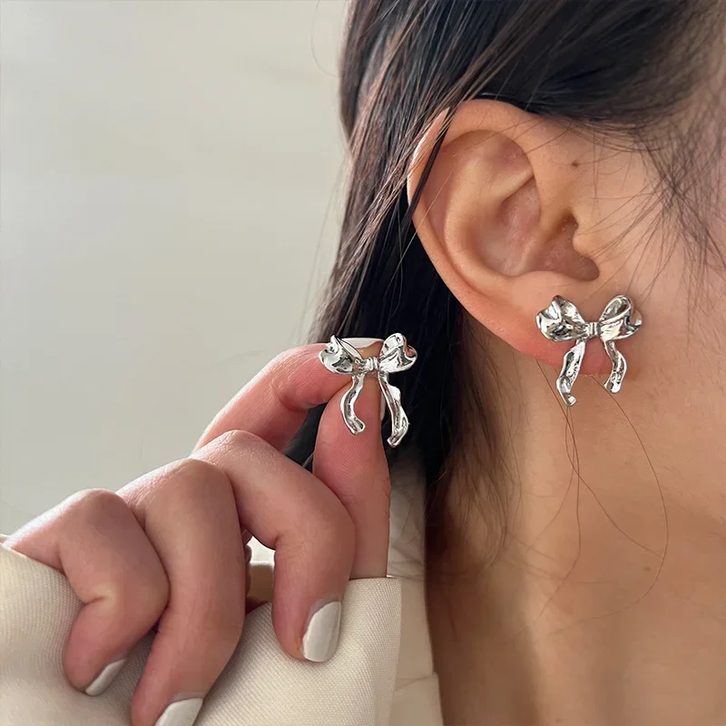 Design Sweet and Cool Style Bow Knot Earrings Women's Simple Elegant Jewelry Gifts Dropshipping 4