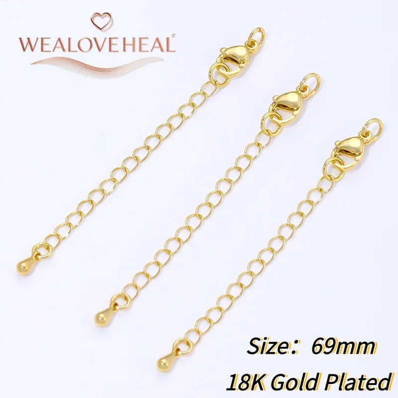 18K vergoldete Verlängerungsketten mit Karabinerverschlüssen, Verbinder für DIY handgefertigte Armbänder, Halsketten, Schmuckherstellung, Zubehör – Detail 20