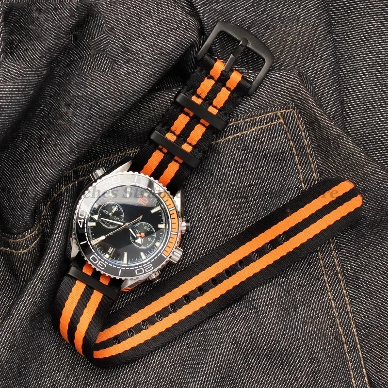 Premium Nylon Watch Strap with Black Ring Buckle - Universal Sports Band