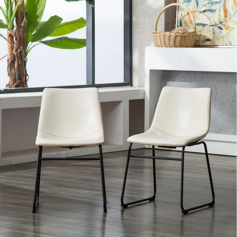 

Roundhill Furniture Lotusville Vintage Faux Leather Dining Chair - Set of 2