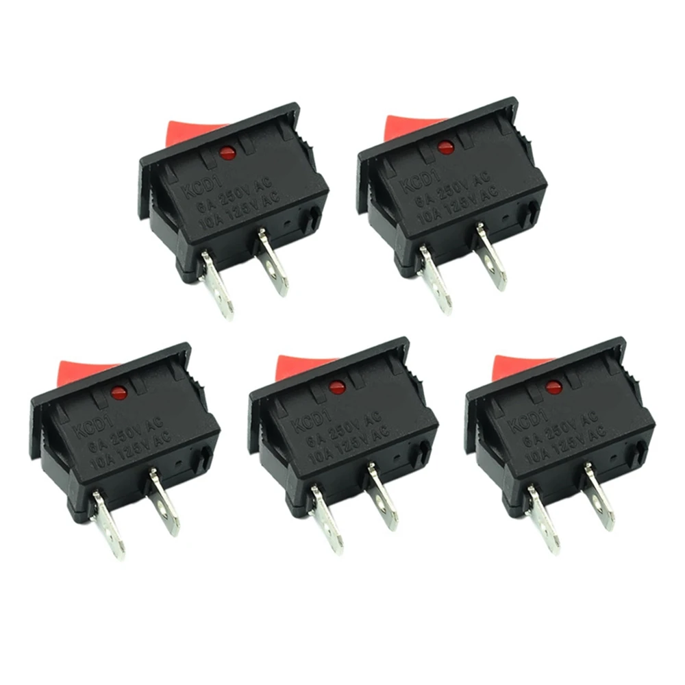 On-Off KCD11 2Pin 2P Car Rocker Switch 3A 250V 6A 125V AC Button KCD1-11 10X15 10X15 KCD117 5PCS