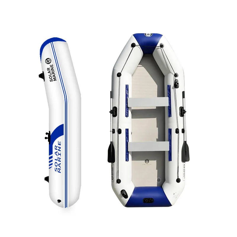 Solar Marine-PVC Inflatable Fishing Boat, 9ft, Self Bailing Speed Kayak River Pontoon, 0.7mm, New Design