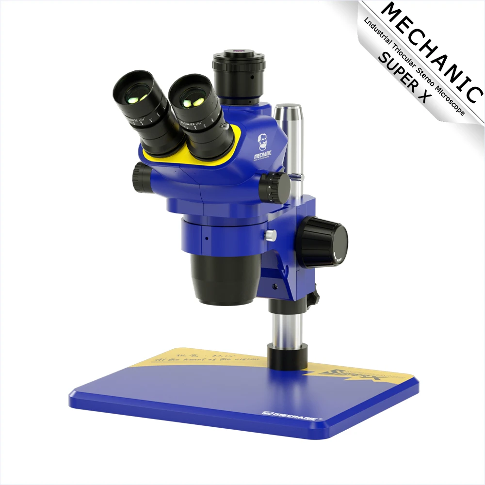

Стереомикроскоп MECHANIC SUPER X, вращение на 360 °, триокуляр, HD-видео для быстрого обнаружения печатных плат, инструмент для наблюдения за ремонтом