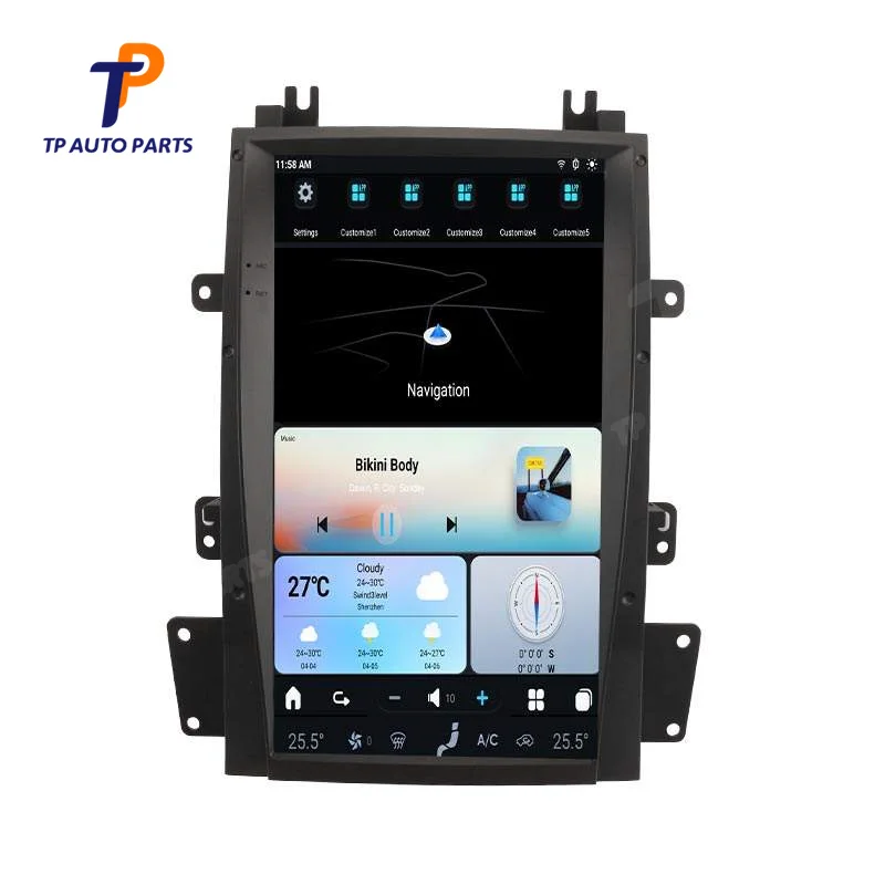 

13.6 inch Large Vertical Touch Screen Car Stereo Player Radio for Cadillac Escalade 2008 2009 2010 2011 2012 Android 13 Carplay