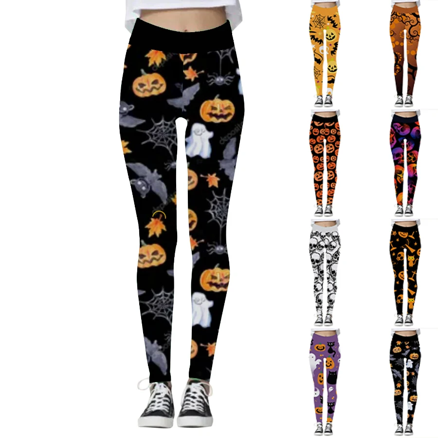 

Women's Basic Pumpkin Printed Yoga Pants Elastic Yoga Leggings Gym Jogging Fitness Clothes Quick Dry Slim Pants XS-8XL