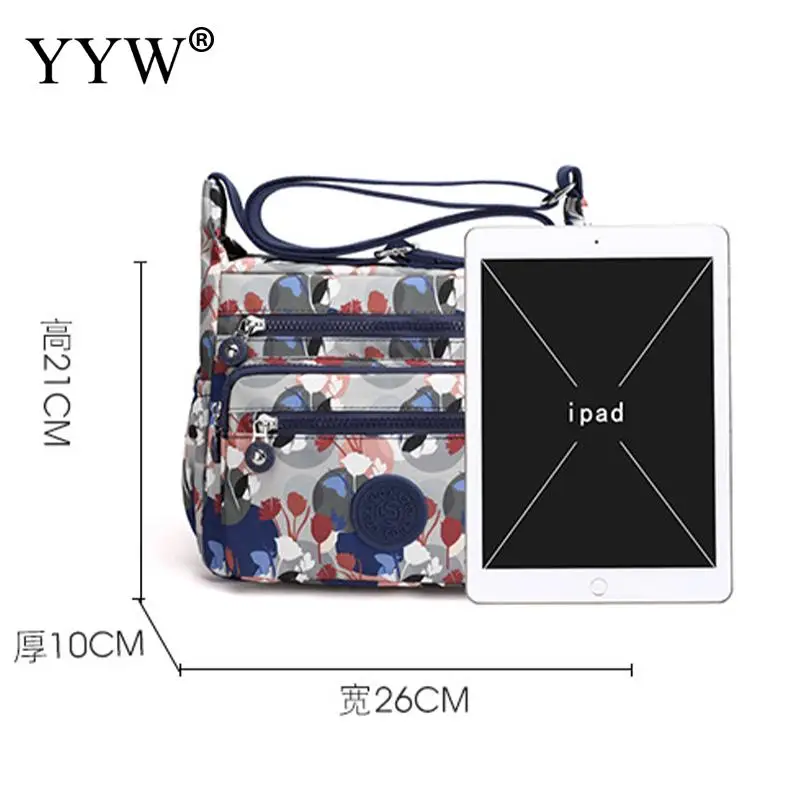 Floral Printing Casual Designer Women Shoulder Bag Nylon Female Handbag Large Capacity Waterproof Girls Messenger Crossbody Bags