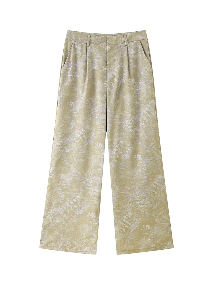 TFMLN Women's Beaded Embroidery Halter Vest Pants Sets Elegant Open Back Lace Up Tank Top Straight Trousers Female  New Outfits