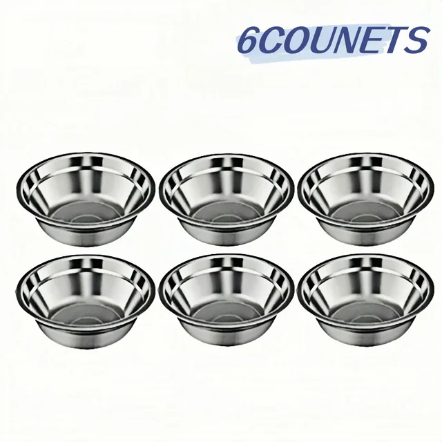 Stainless Steel Anti-Slip Pet Bowls Set for Cage Use - 6/18 Pieces Dog And Cat Feeding Plates 6
