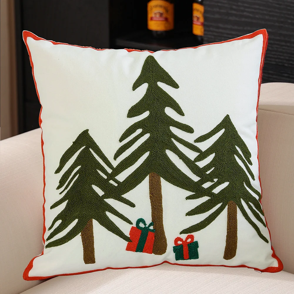 45x45cm Christmas Embroidery Cushion Cover Luxury Pillow Case