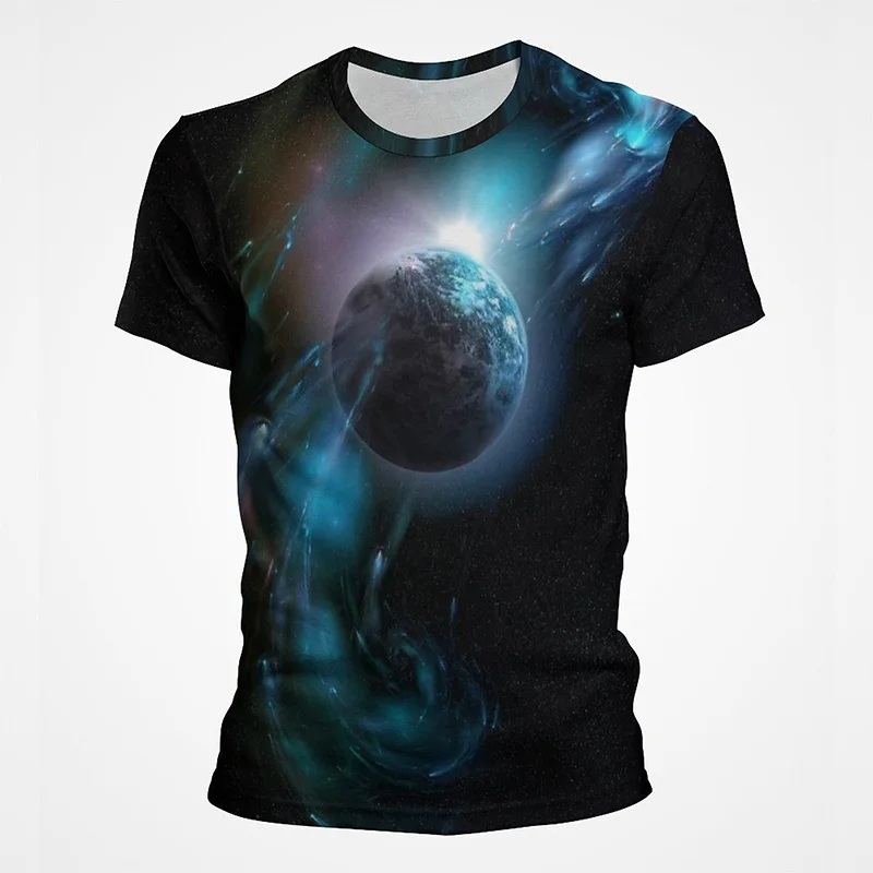 

New 3D Print Space Universe Starry Sky Milky Way Earth Printed Clothing Harajuku T shirt Cool Casual T-shirt Men Women Children