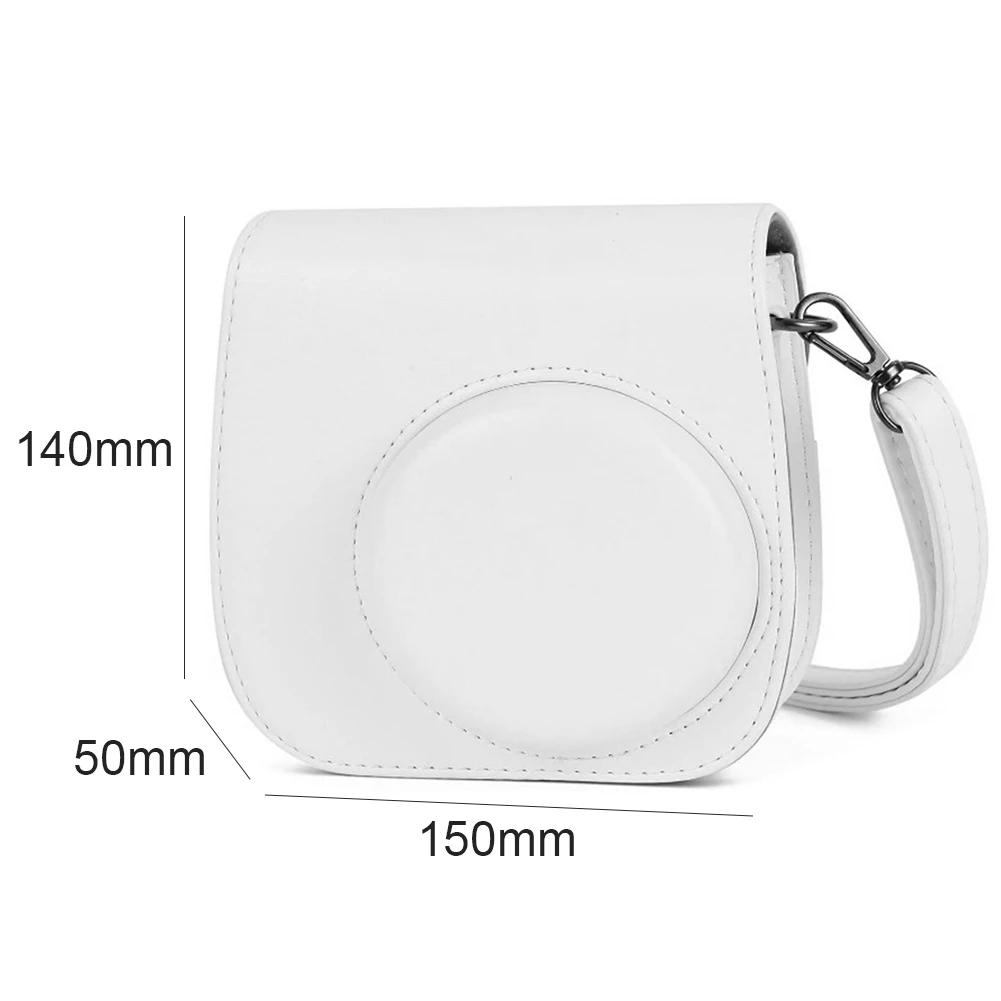 PU Leather Camera Case Protector Pouch Bag Compatible Case with Soft Shoulder Strap for Fujifilm Instax Mini 11 9 8 