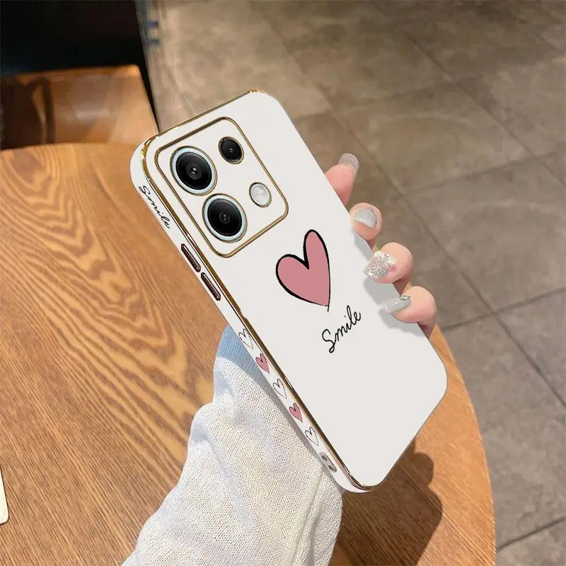 Luxurious Big Red Heart Plating Phone Case Cover
