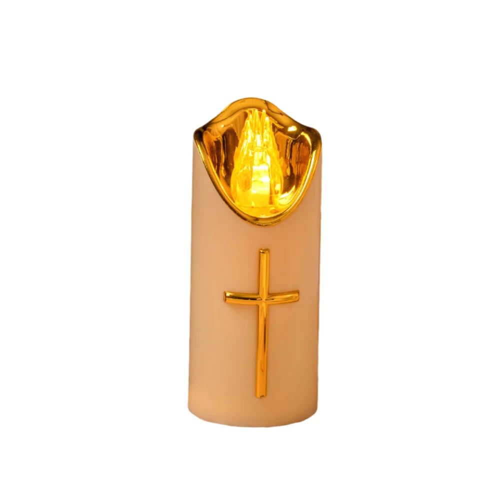Reusable Christian Cross Decorative Waterproof Battery-Operated Flame Candles