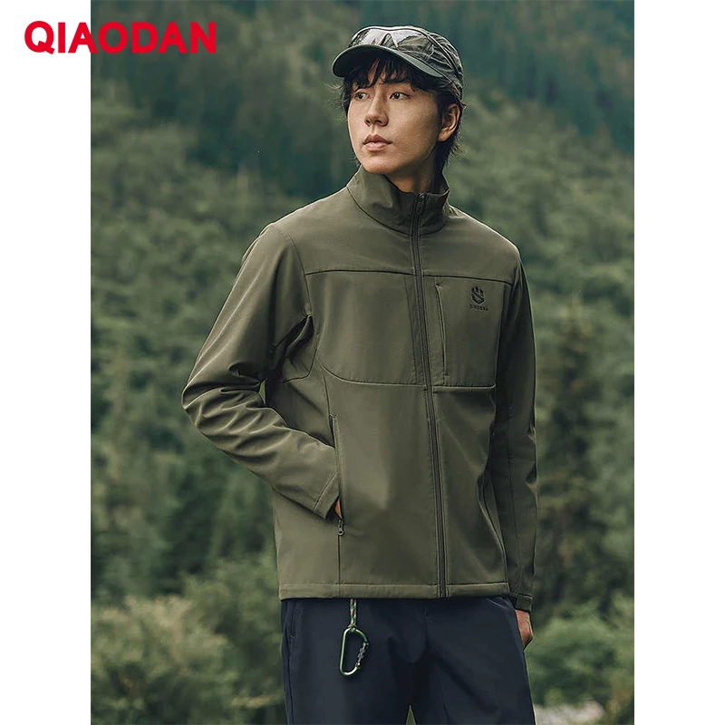QIAODAN 하이킹 재킷 남성 2026 Shanshen 방수 트렌치 코트 양털 안감 야외 윈드 브레이커 스포츠웨어 QXFFD3244028R