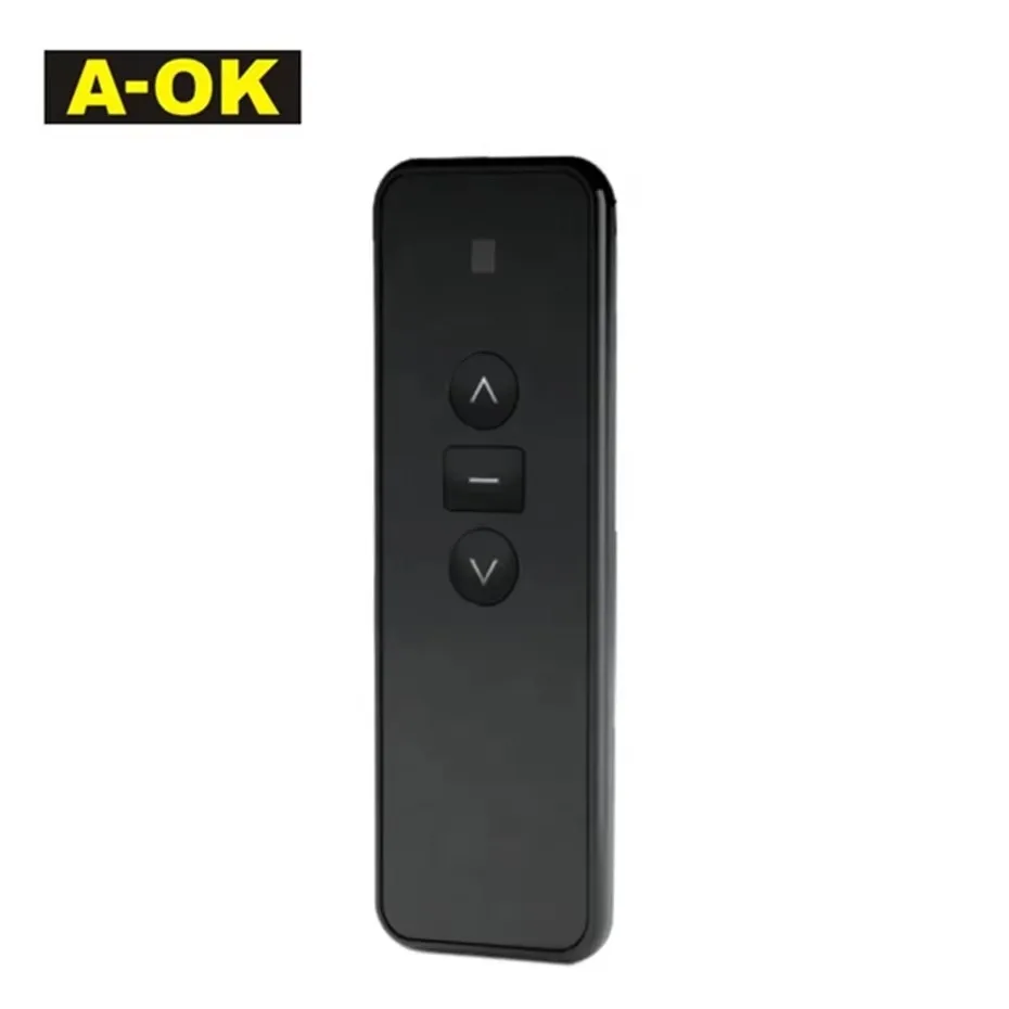 A-OK AM25 1/25,1.2/30 롤링 관형 모터, RF433 원격, 내장 리튬 배터리, 롤링, 로마 커튼, 선 블라인드용, 38mm 튜브용